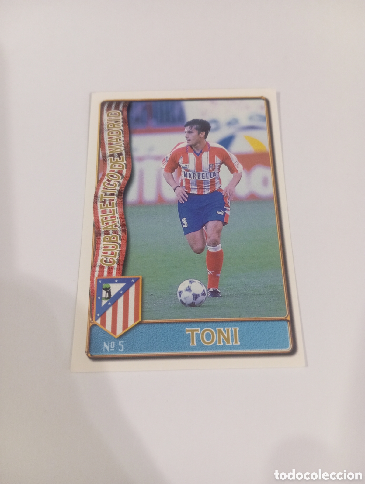 Cromos de f&uacute;tbol: 5 TONI Atl&eacute;tico de Madrid 96 97 MUNDICROMO FICHAS LIGA 1996 1997