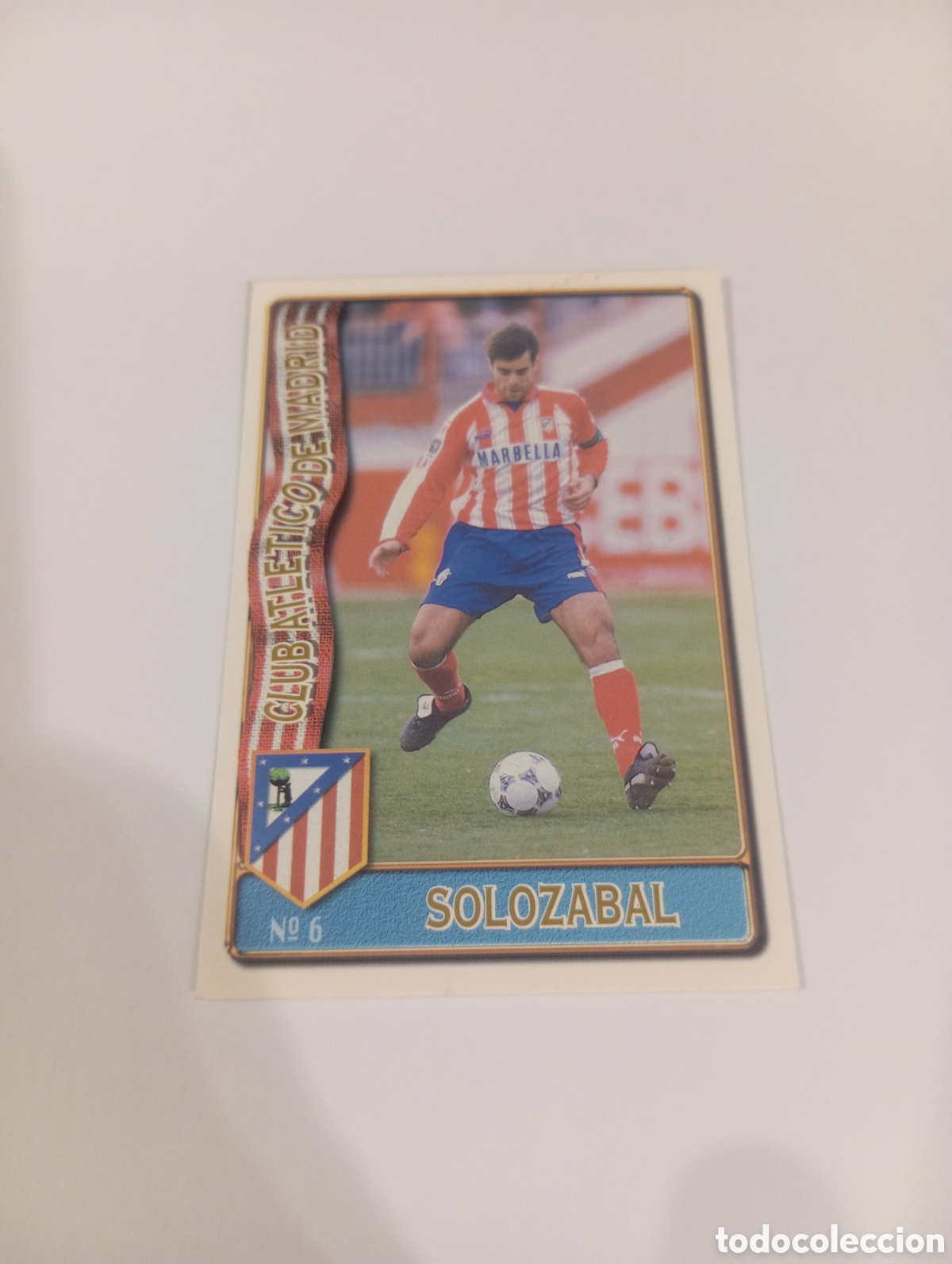 Cromos de f&uacute;tbol: 6 SOLOZABAL Atl&eacute;tico de Madrid 96 97 MUNDICROMO FICHAS LIGA 1996 1997