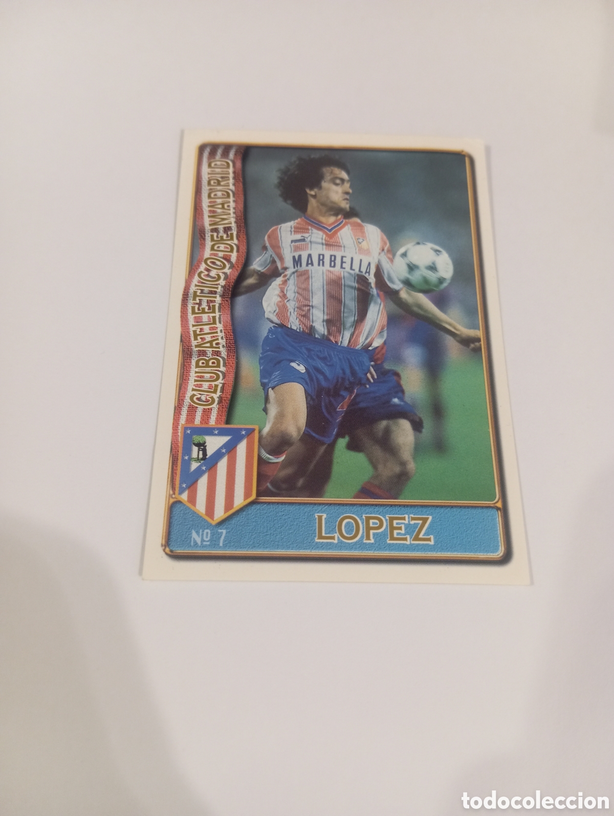Cromos de f&uacute;tbol: 7 L&Oacute;PEZ Atl&eacute;tico de Madrid 96 97 MUNDICROMO FICHAS LIGA 1996 1997