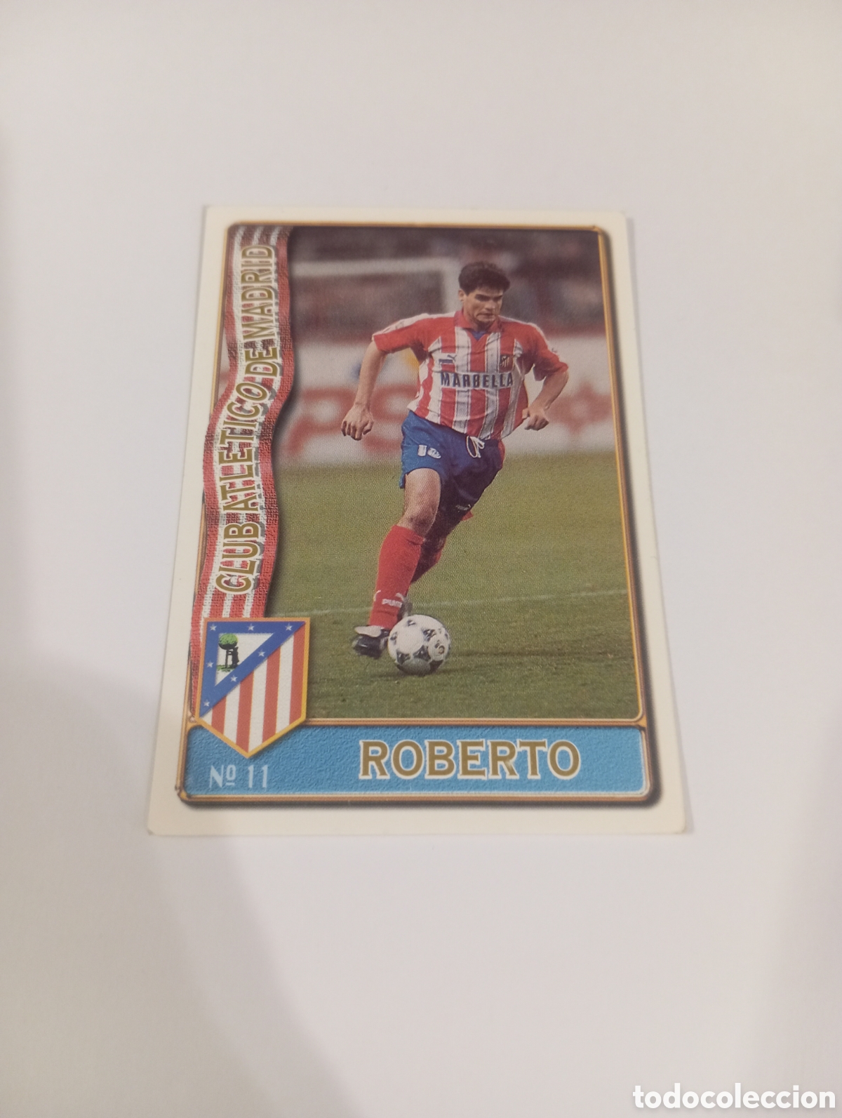 Cromos de f&uacute;tbol: 11 ROBERTO Atl&eacute;tico de Madrid 96 97 MUNDICROMO FICHAS LIGA 1996 1997