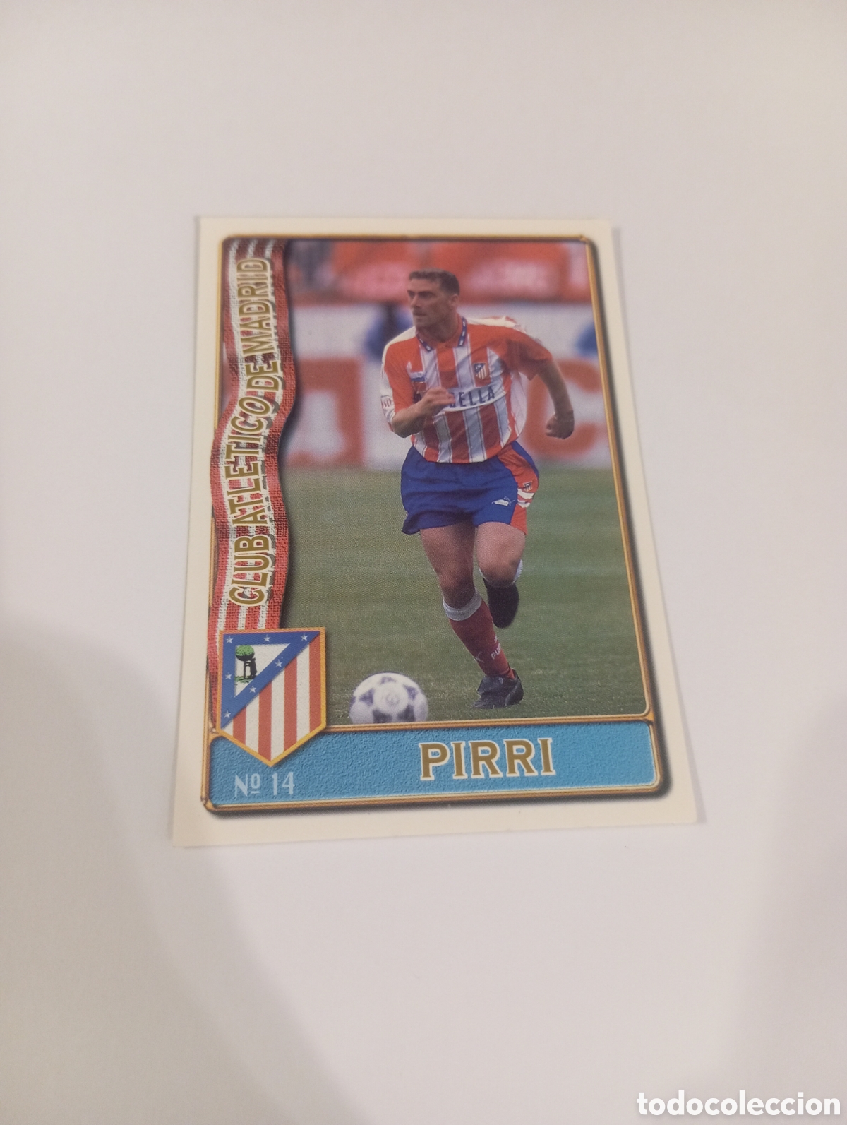 Cromos de f&uacute;tbol: 14 PIRRI BAJA Atl&eacute;tico de Madrid 96 97 MUNDICROMO FICHAS LIGA 1996 1997