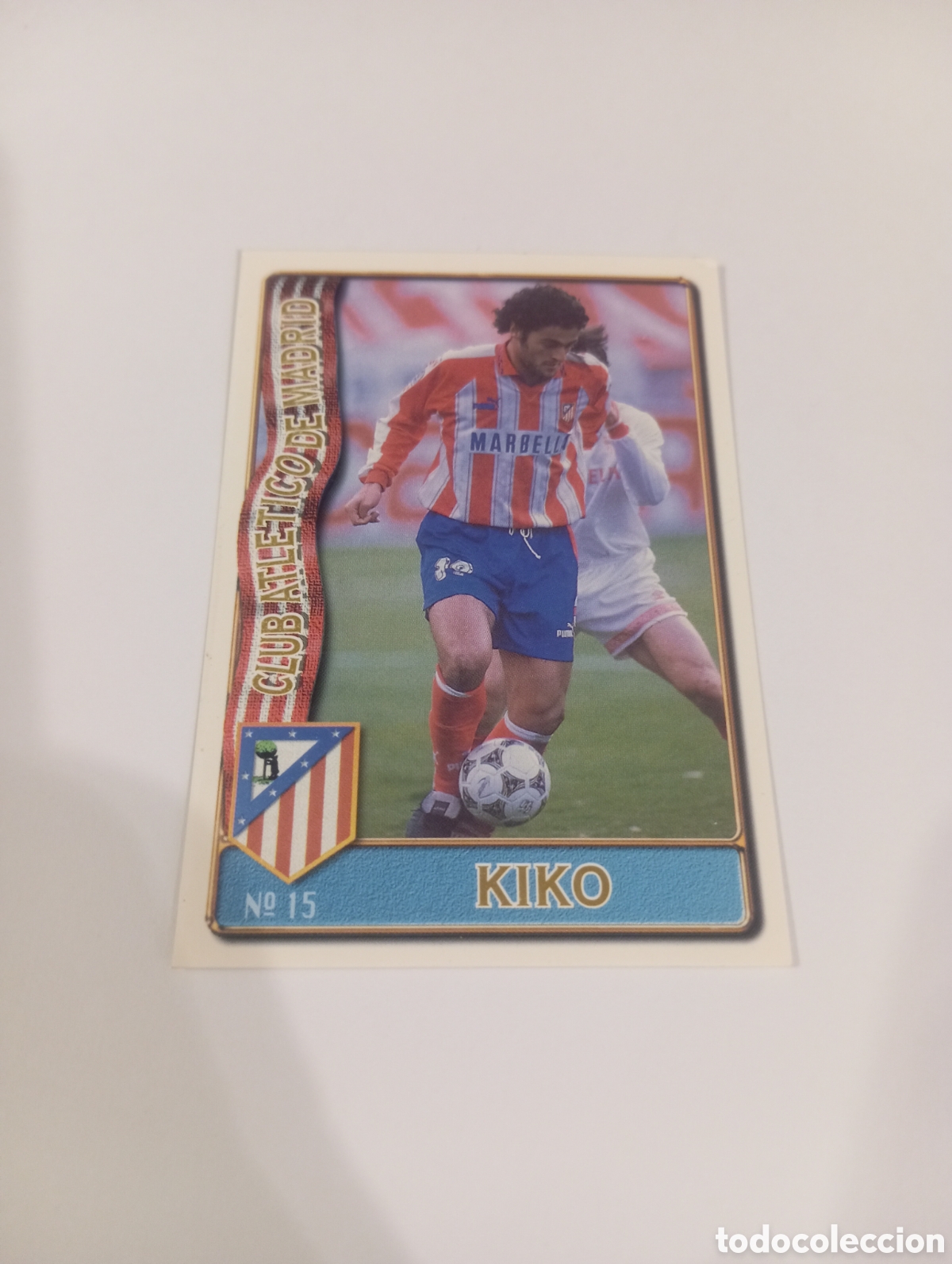 Cromos de f&uacute;tbol: 15 KIKO Atl&eacute;tico de Madrid 96 97 MUNDICROMO FICHAS LIGA 1996 1997