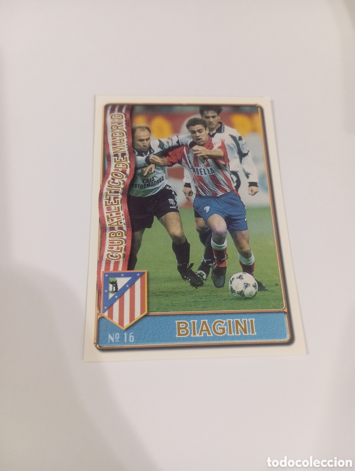 Cromos de f&uacute;tbol: 16 BIAGINI Atl&eacute;tico de Madrid 96 97 MUNDICROMO FICHAS LIGA 1996 1997