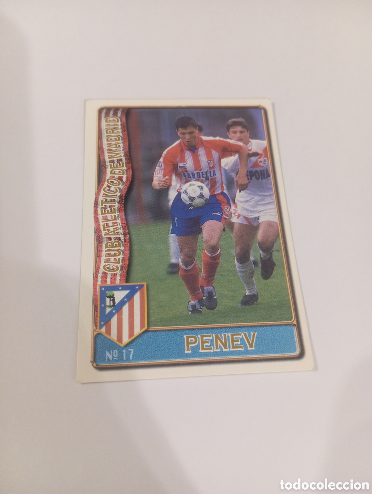 Cromos de f&uacute;tbol: 17 PENEV BAJA Atl&eacute;tico de Madrid 96 97 MUNDICROMO FICHAS LIGA 1996 1997