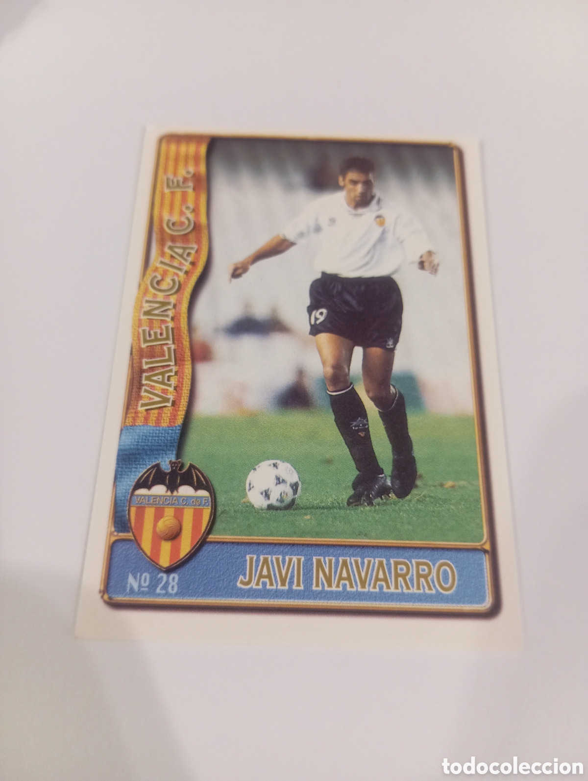 Cromos de f&uacute;tbol: 28 JAVI NAVARRO Valencia 96 97 MUNDICROMO FICHAS LIGA 1996 1997