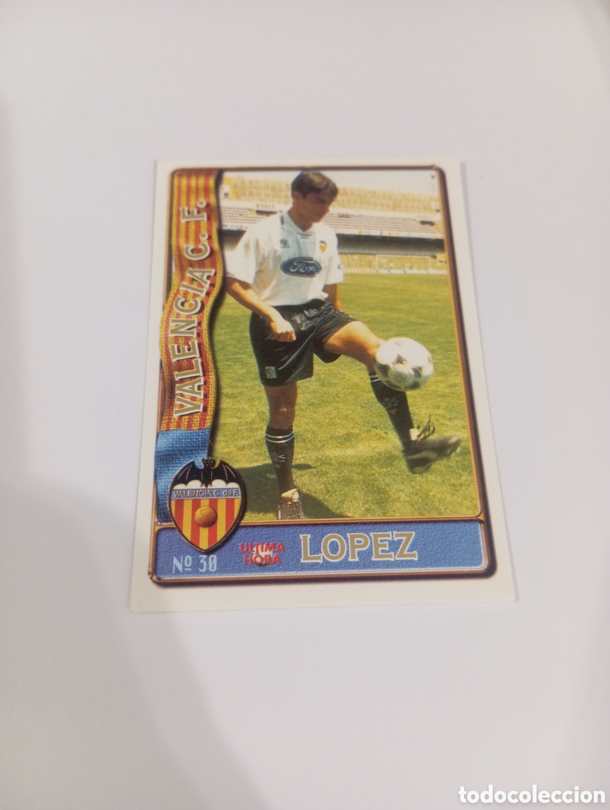 Cromos de f&uacute;tbol: 30 LOPEZ UH Valencia 96 97 MUNDICROMO FICHAS LIGA 1996 1997