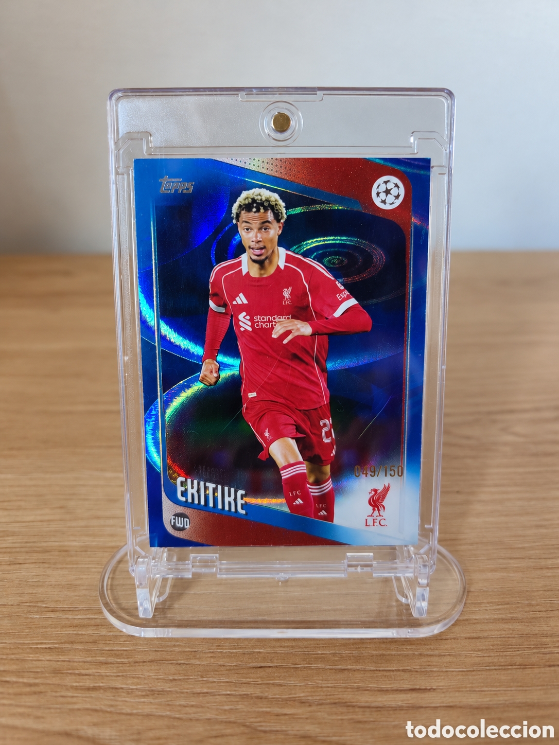 Cromos de f&uacute;tbol: Hugo Ekitike 049/150 Blue Parallel Topps UEFA Club Competitions 2025/26 Liverpool