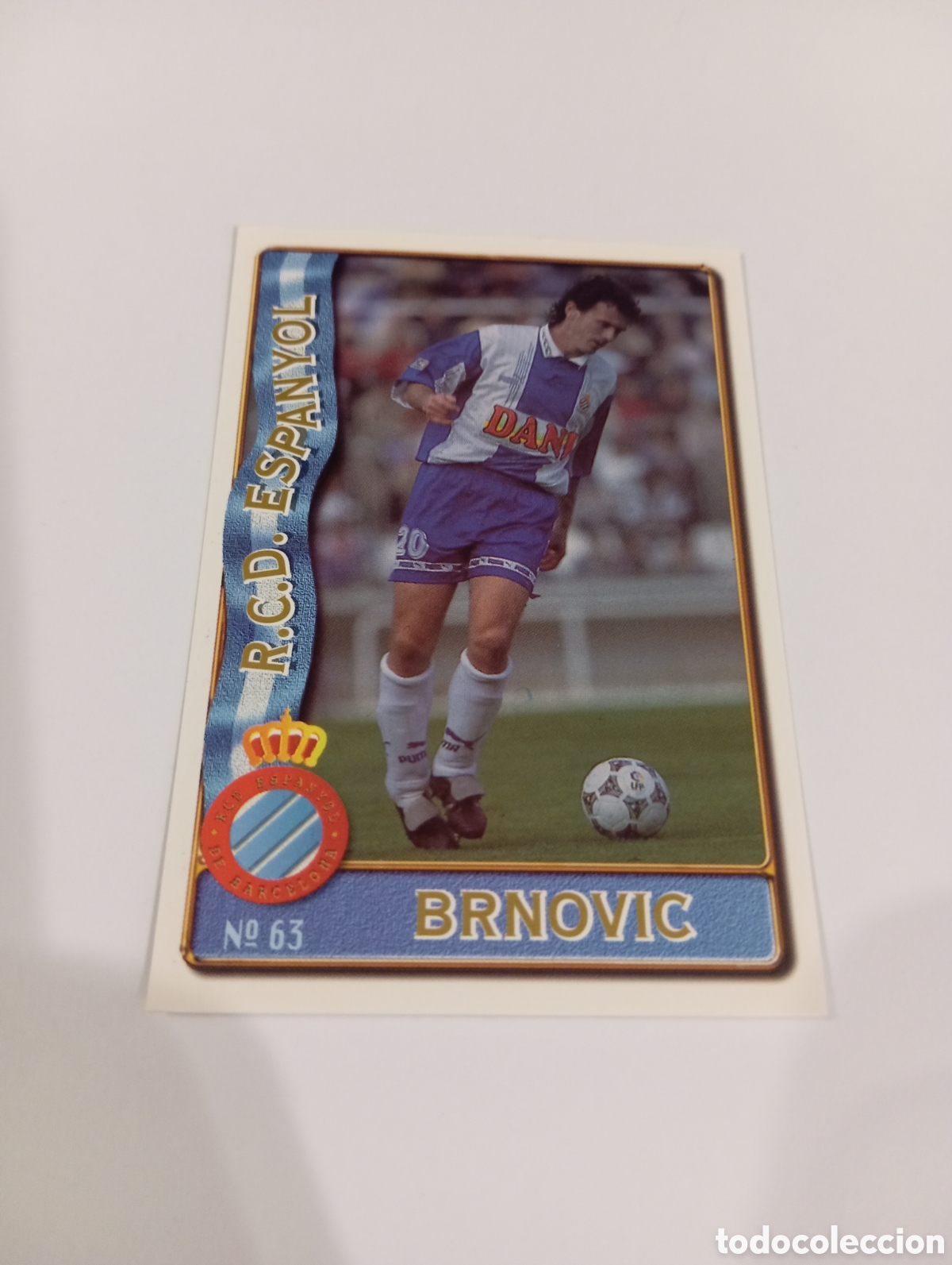Cromos de f&uacute;tbol: 63 BRNOVIC Espa&ntilde;ol Espanyol 96 97 MUNDICROMO FICHAS LIGA 1996 1997