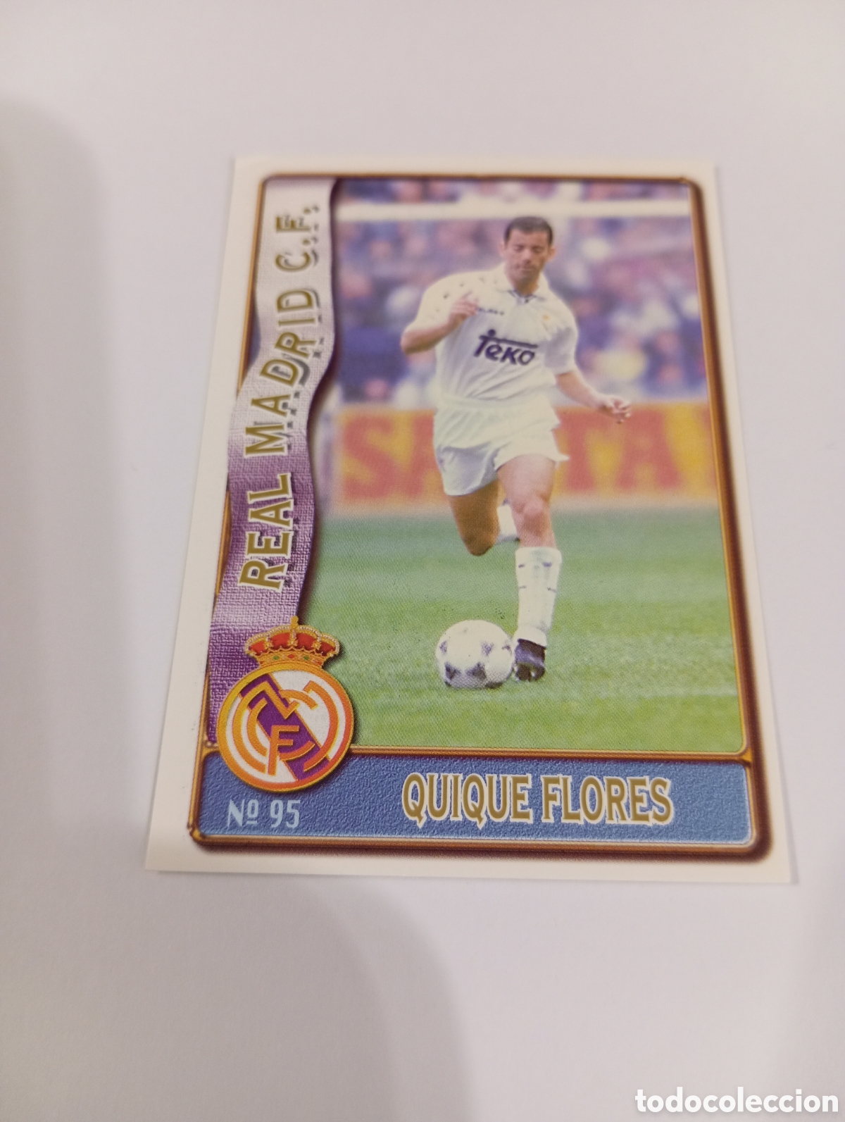 Cromos de f&uacute;tbol: 95 QUIQUE FLORES Real Madrid 96 97 MUNDICROMO FICHAS LIGA 1996 1997