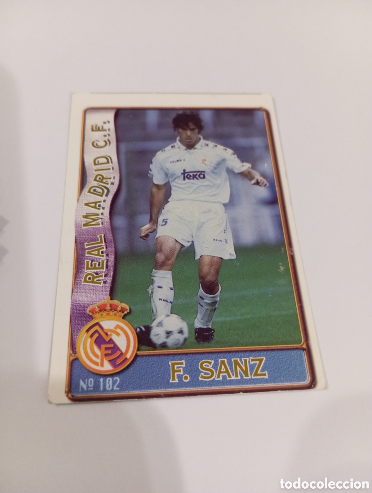 Cromos de f&uacute;tbol: 102 FERNANDO SANZ Real Madrid 96 97 MUNDICROMO FICHAS LIGA 1996 1997
