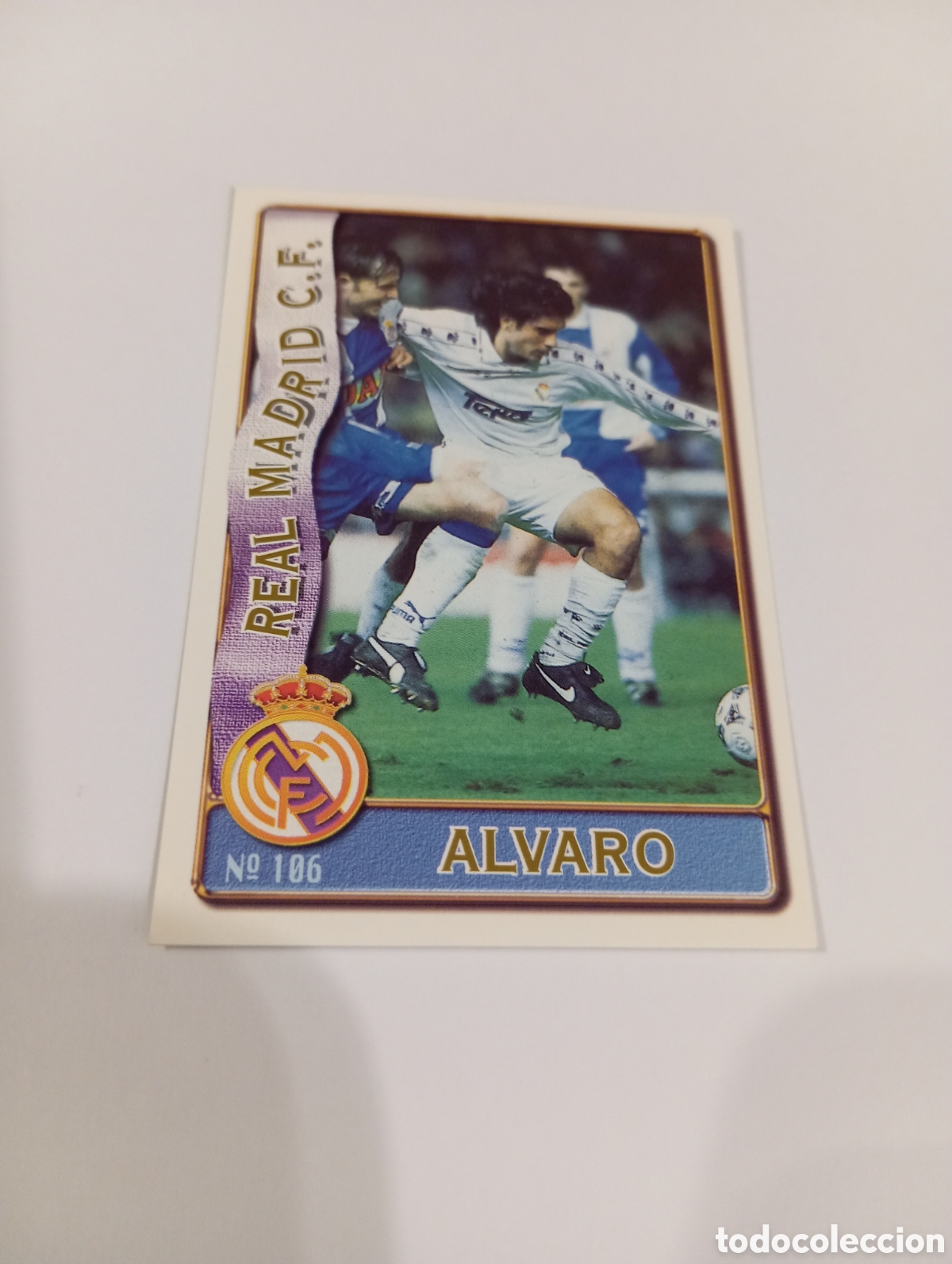 Cromos de f&uacute;tbol: 106 &Aacute;LVARO Real Madrid 96 97 MUNDICROMO FICHAS LIGA 1996 1997