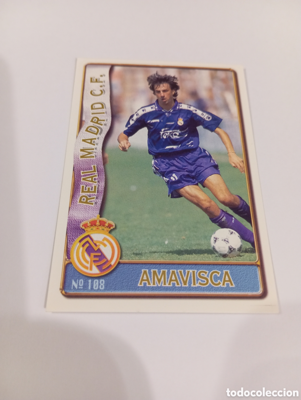 Cromos de f&uacute;tbol: 108 AMAVISCA Real Madrid 96 97 MUNDICROMO FICHAS LIGA 1996 1997
