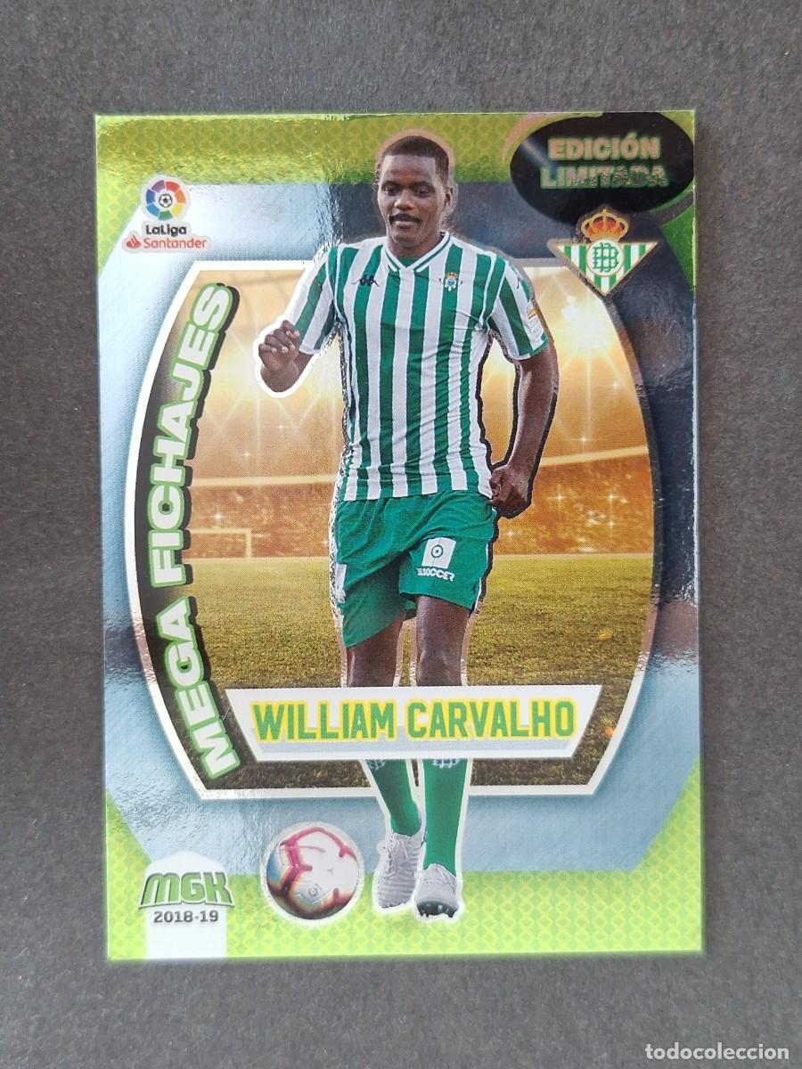 Football Stickers: LVM WILLIAM CARVALHO REAL BETIS MEGA FICHAJE EDICION LIMITADA 118B PANINI MEGACRACKS 2018 2019 18 19