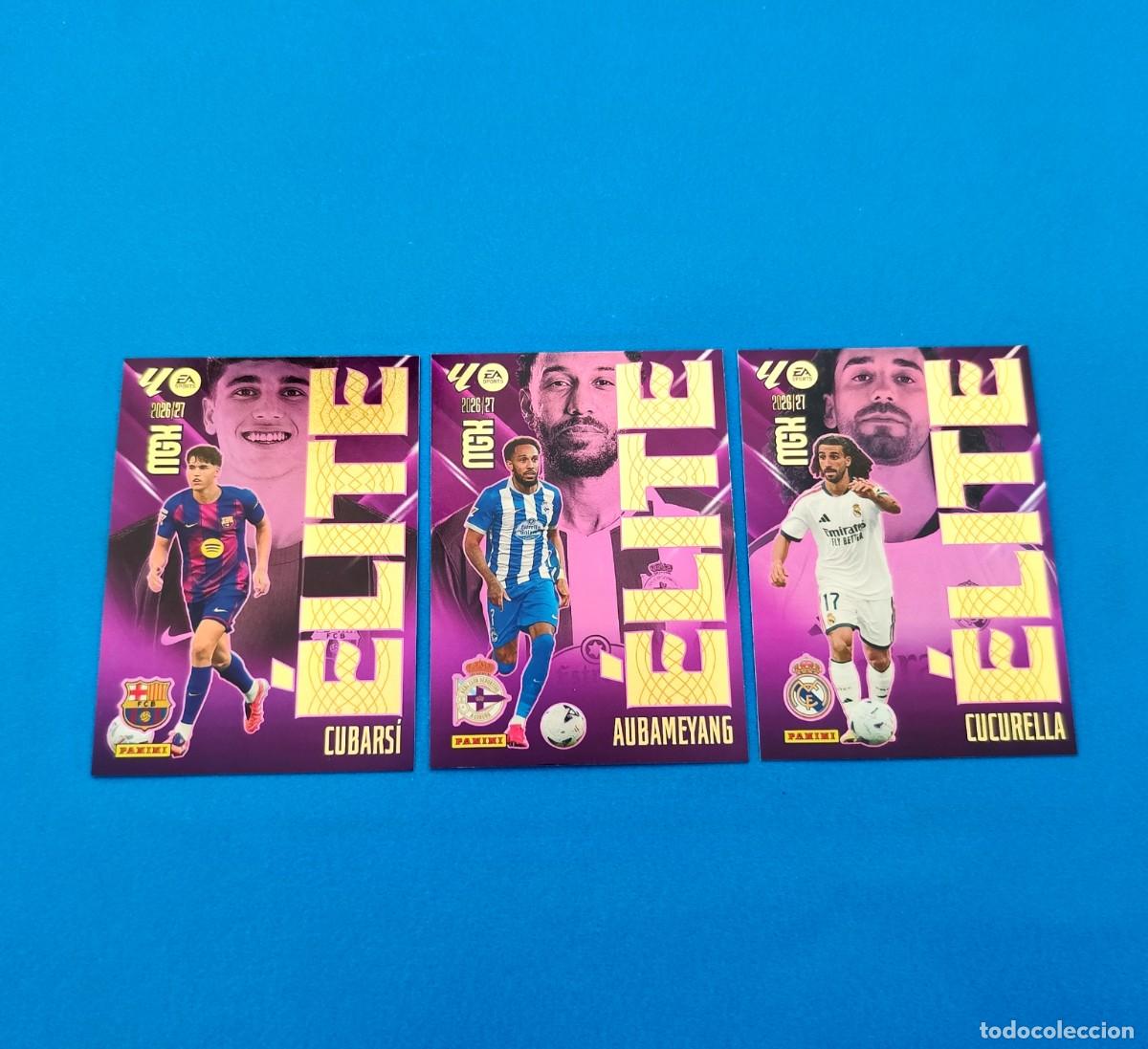 Cromos de f&uacute;tbol: Megacracks 2026 2027 / 26 27 &Eacute;lite Aubameyang Cucurella Cubars&iacute;