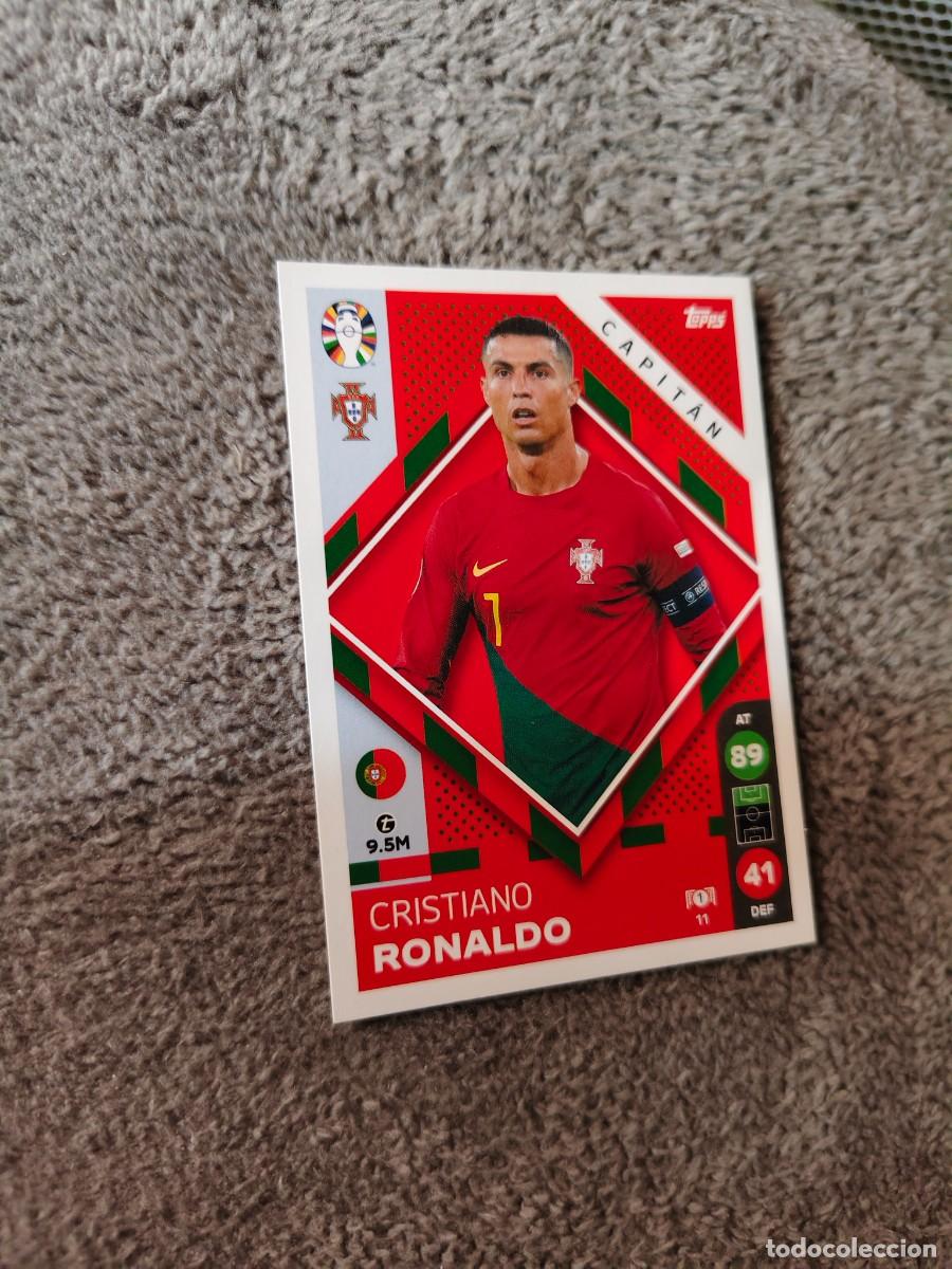 Cromos de f&uacute;tbol: 11 TOPPS EURO 2024 CRISTIANO RONALDO PORTUGAL CAPTAIN MATCH ATTAX EUROCOPA 24 LIDL AAT