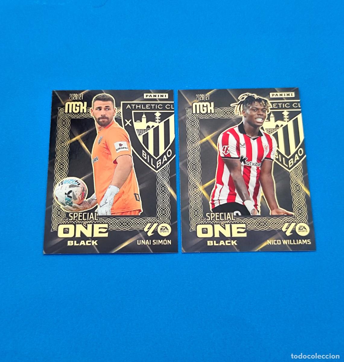 Cromos de f&uacute;tbol: Megacracks 2026 2027 / 26 27 Special One Black Athletic Club de Bilbao Unai Sim&oacute;n Nico Williams