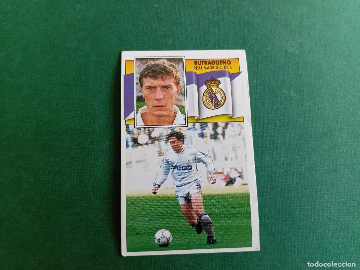 Fu&szlig;ball-Sticker: Liga Este 1990 1991 90 91 REAL MADRID BUTRAGUE&Ntilde;O NUNCA PEGADO