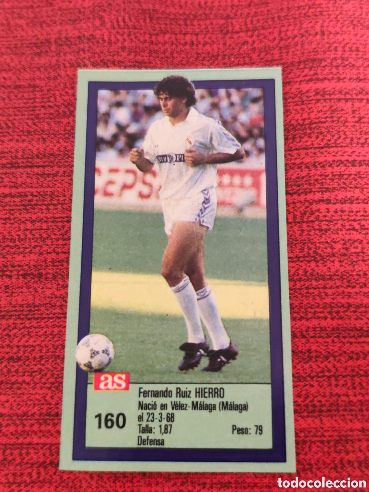 Cromos de f&uacute;tbol: 160 HIERRO REAL MADRID ASES DE LA LIGA 1989 1990 DIARIO AS
