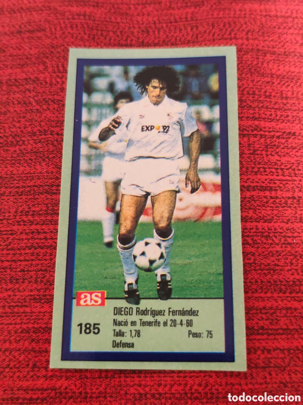 Cromos de f&uacute;tbol: 185 DIEGO SEVILLA ASES DE LA LIGA 1989 1990 DIARIO AS