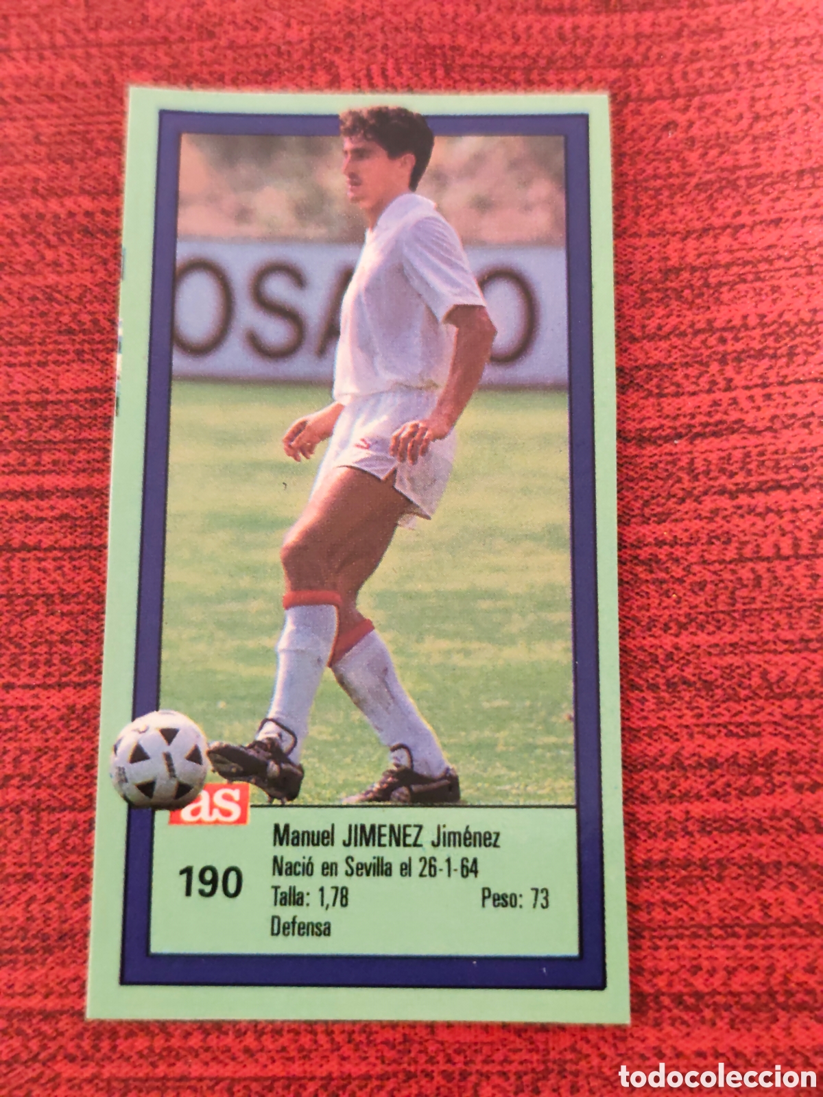 Cromos de f&uacute;tbol: 190 JIM&Eacute;NEZ SEVILLA ASES DE LA LIGA 1989 1990 DIARIO AS