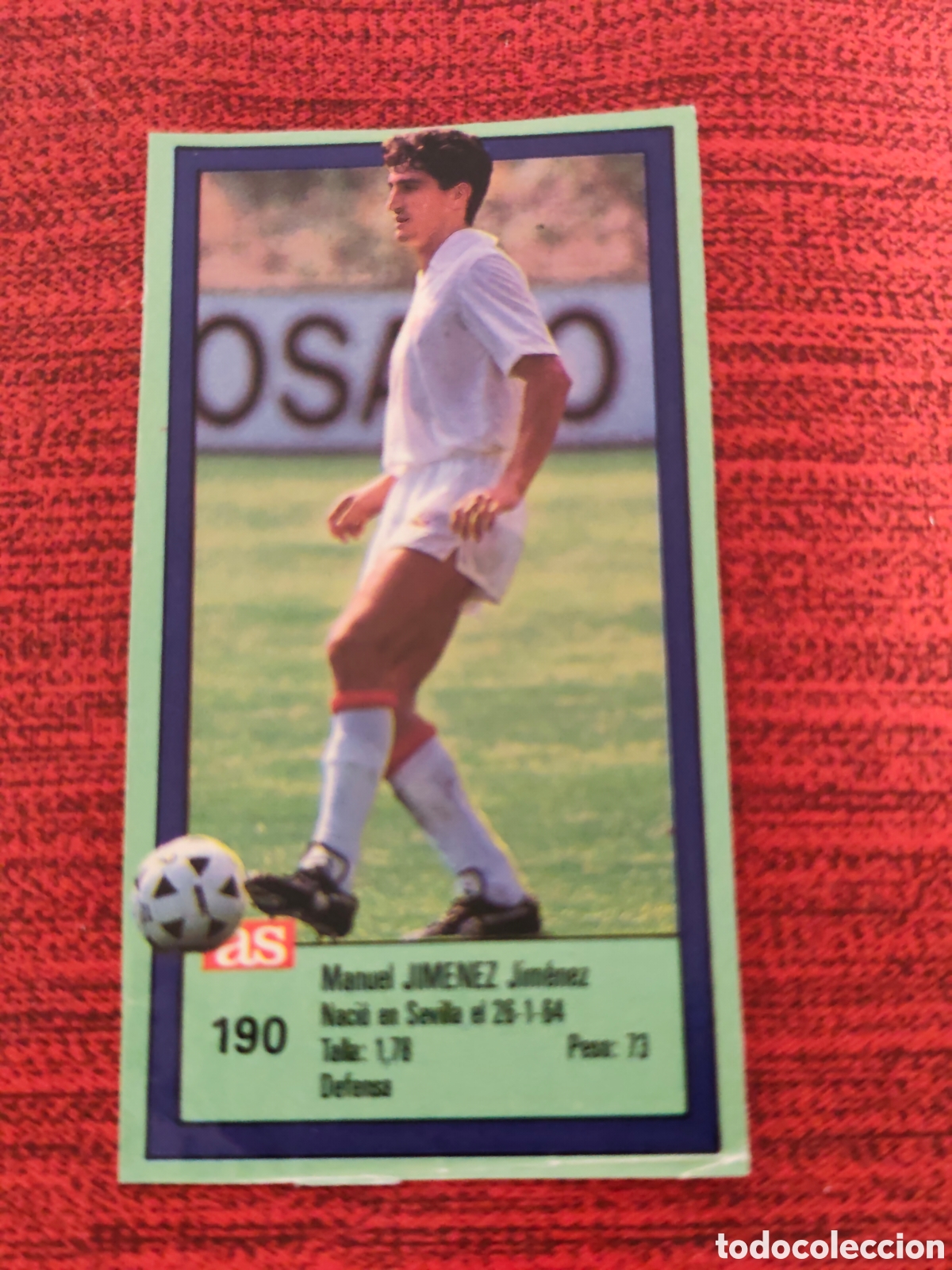 Cromos de f&uacute;tbol: 190 JIM&Eacute;NEZ SEVILLA ASES DE LA LIGA 1989 1990 DIARIO AS