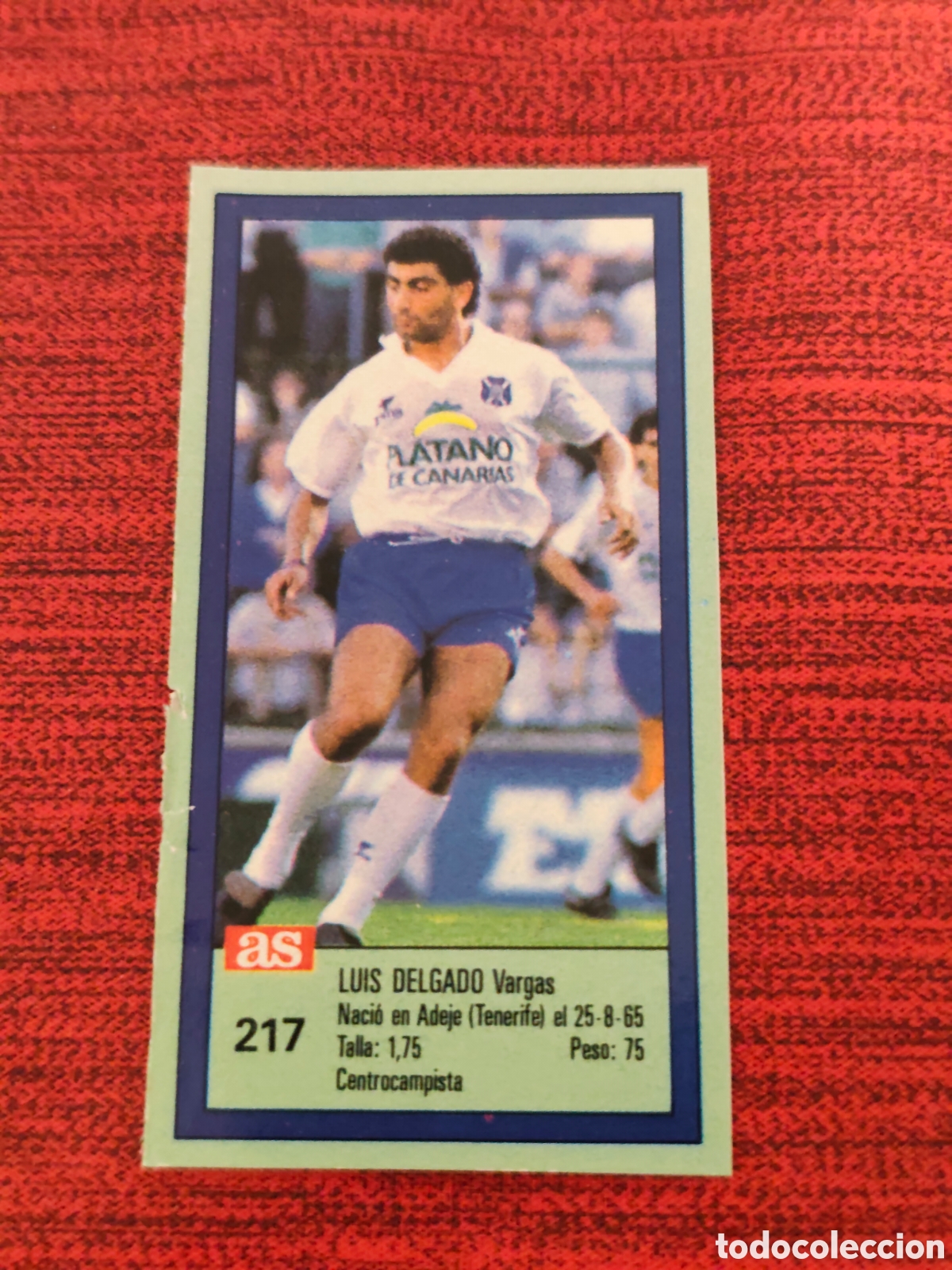 Cromos de f&uacute;tbol: 217 LUIS DELGADO TENERIFE ASES DE LA LIGA 1989 1990 DIARIO AS