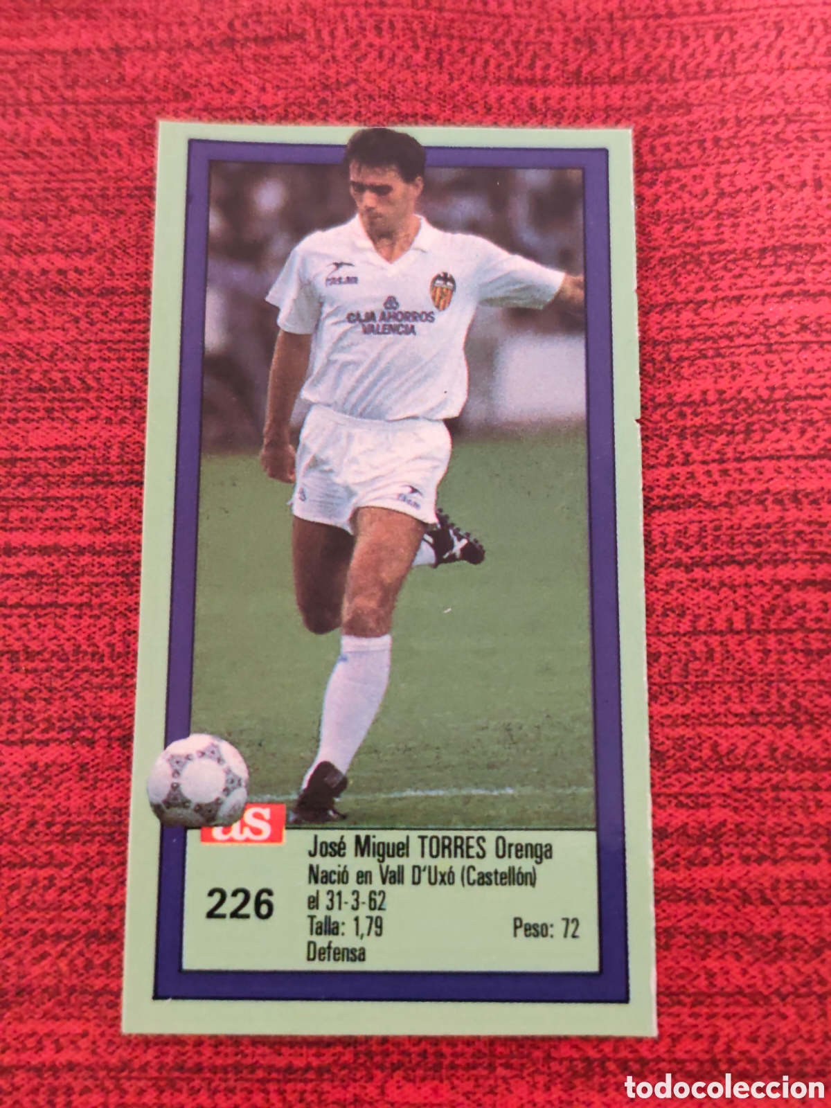 Cromos de f&uacute;tbol: 226 TORRES VALENCIA ASES DE LA LIGA 1989 1990 DIARIO AS