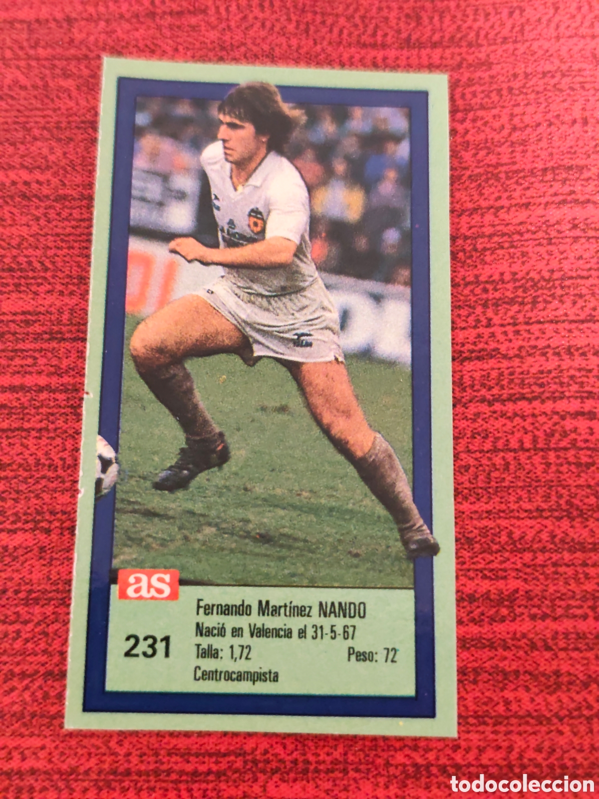 Cromos de f&uacute;tbol: 231 NANDO VALENCIA ASES DE LA LIGA 1989 1990 DIARIO AS