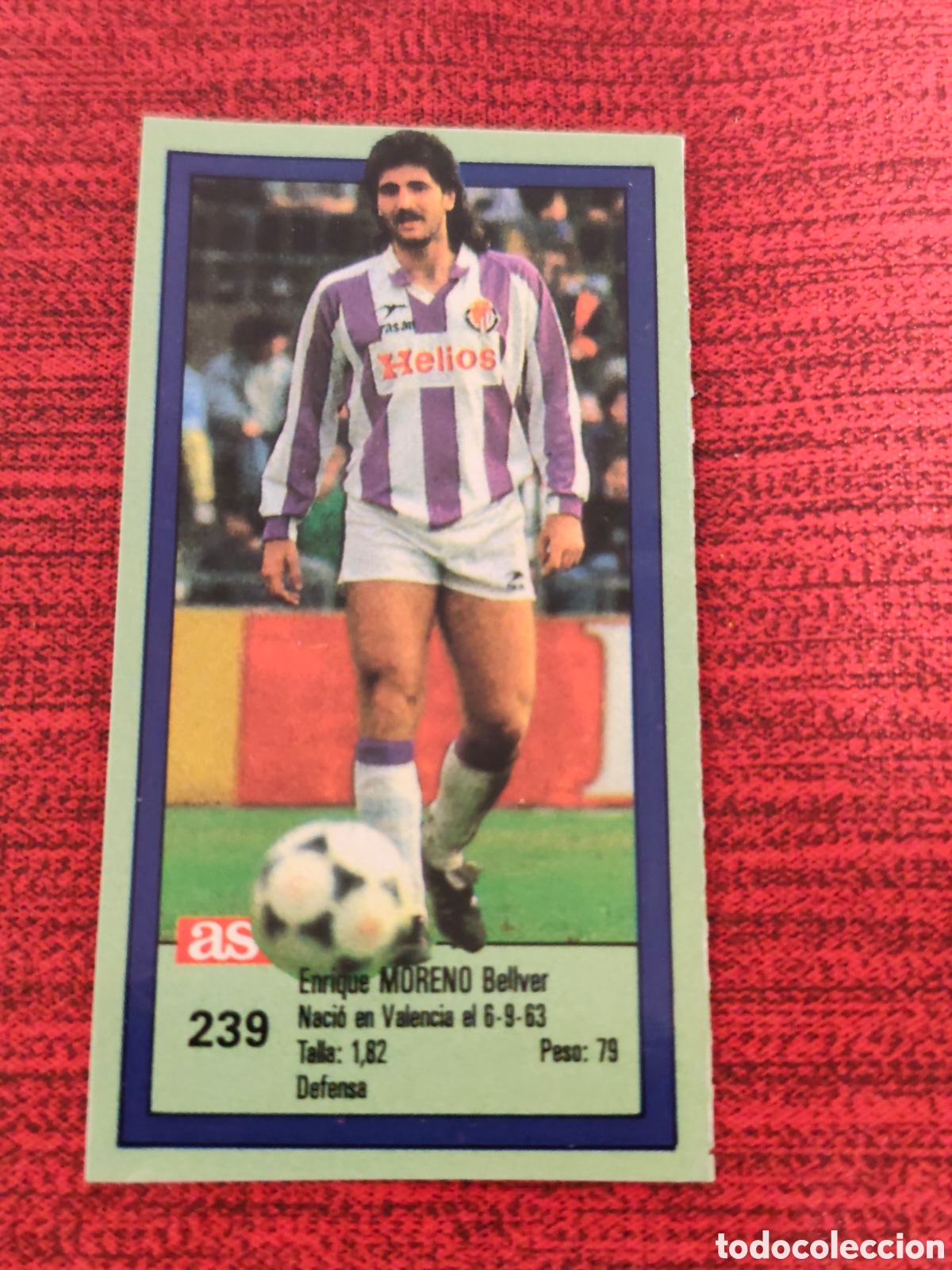 Cromos de f&uacute;tbol: 239 MORENO REAL VALLADOLID ASES DE LA LIGA 1989 1990 DIARIO AS