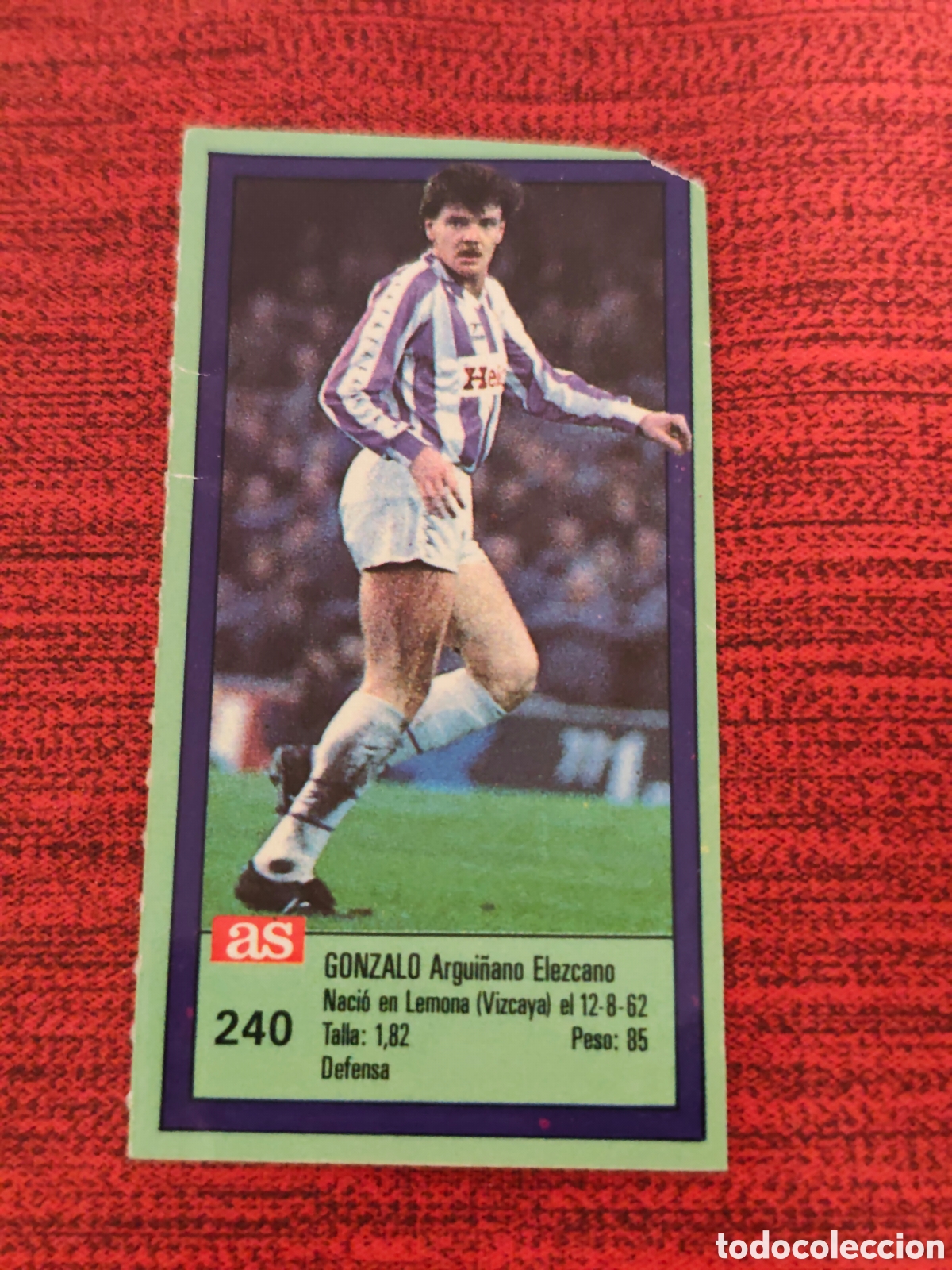 Cromos de f&uacute;tbol: 240 GONZALO REAL VALLADOLID ASES DE LA LIGA 1989 1990 DIARIO AS