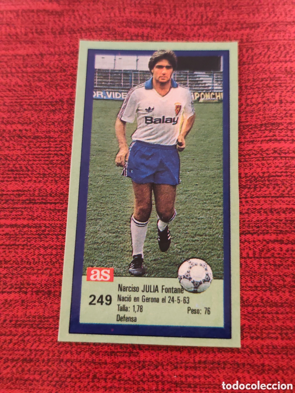 Cromos de f&uacute;tbol: 249 JULIA REAL ZARAGOZA ASES DE LA LIGA 1989 1990 DIARIO AS