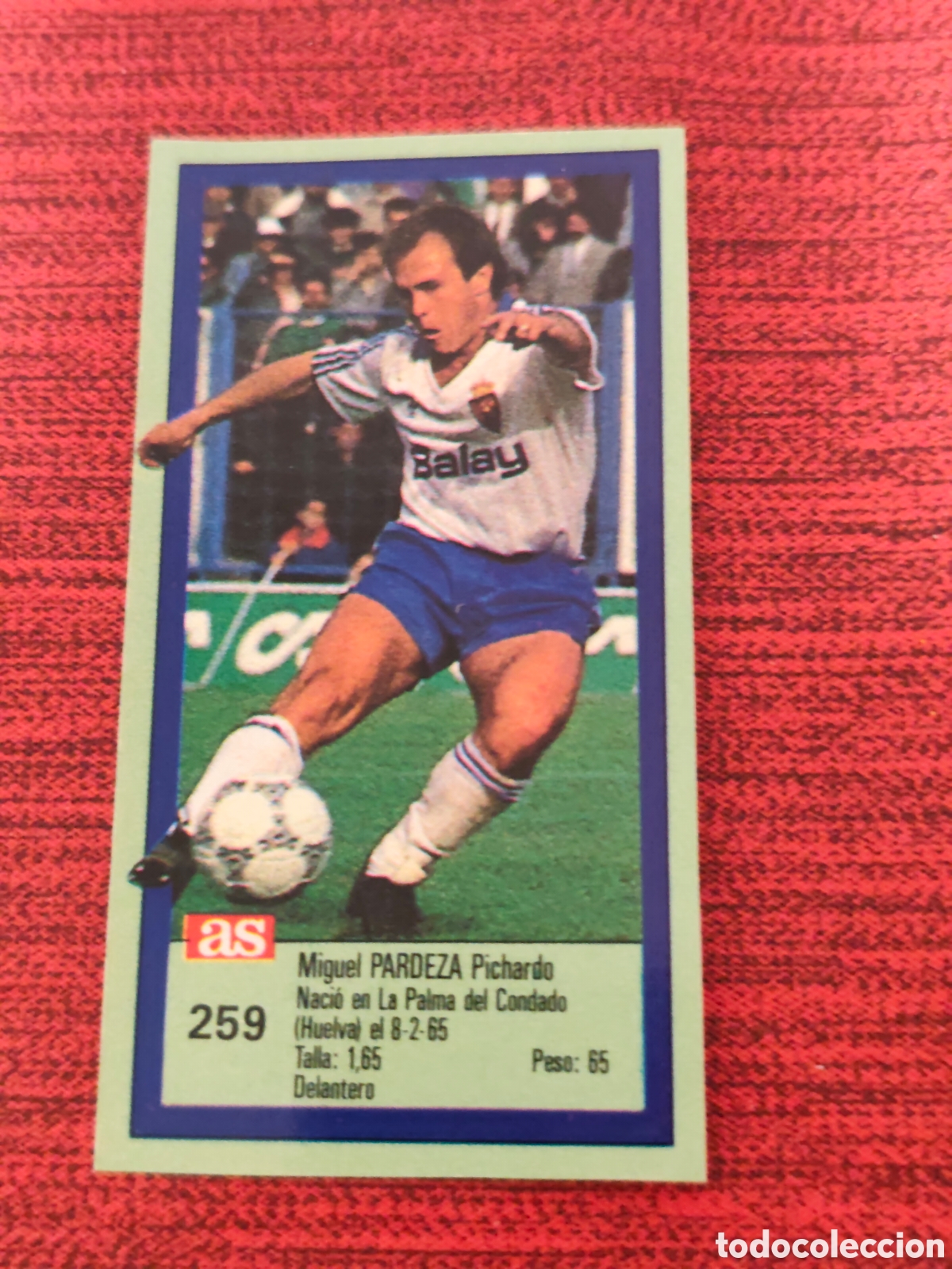 Cromos de f&uacute;tbol: 259 PARDEZA REAL ZARAGOZA ASES DE LA LIGA 1989 1990 DIARIO AS