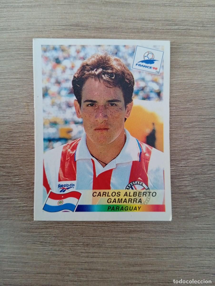 Cromos de f&uacute;tbol: CARLOS ALBERTO GAMARRA 268 PARAGUAY PANINI FRANCIA 1998 98 SIN PEGAR NUNCA PEGADO