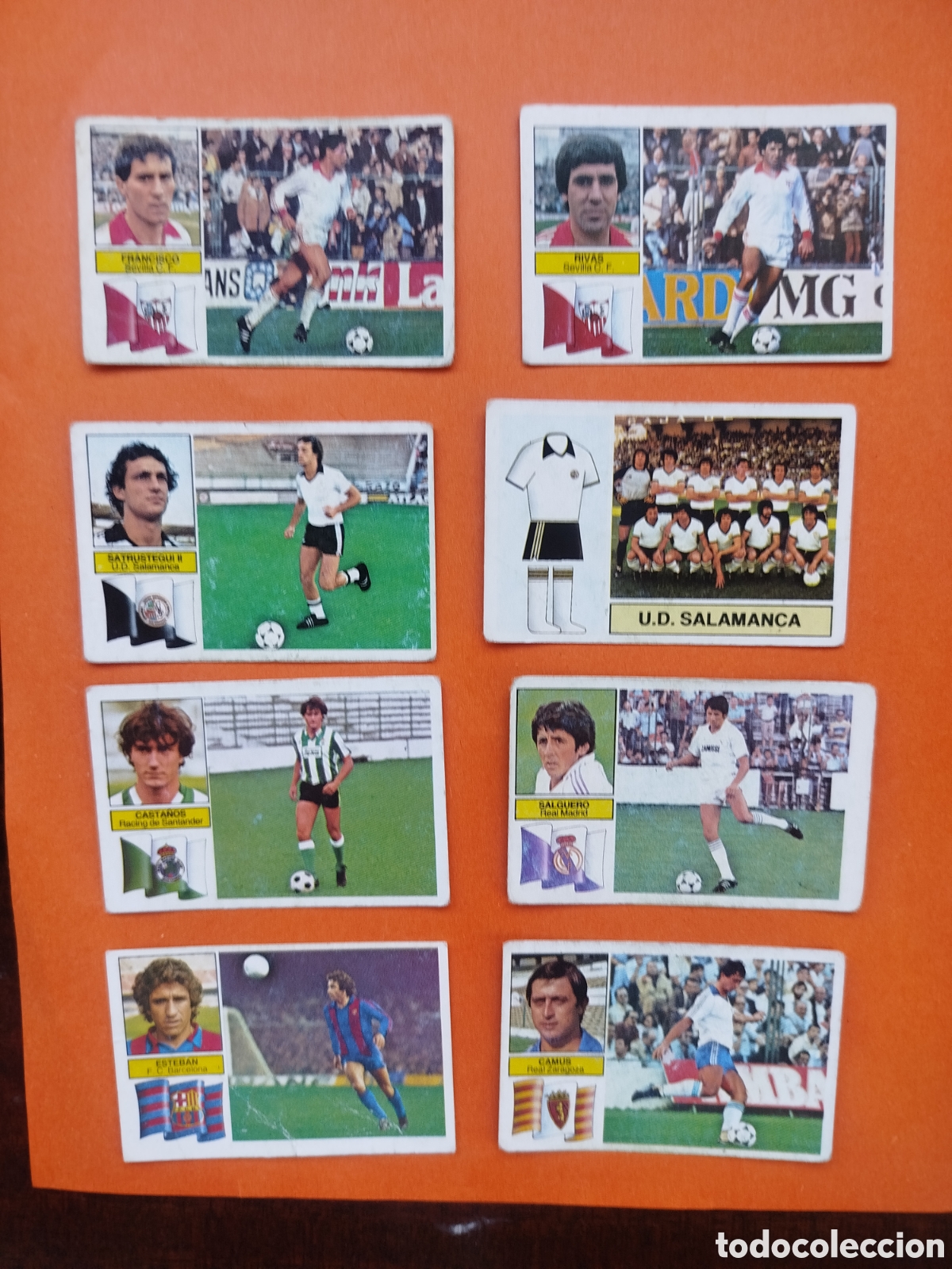 Cromos de f&uacute;tbol: 8 CROMOS SIN PEGAR CON COLOCAS LIGA ESTE 82-83
