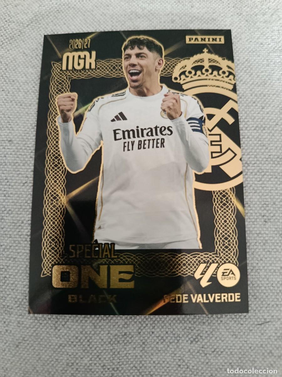 Cromos de f&uacute;tbol: Megacracks 26/27. Fede Valverde. Real Madrid. Special one black.