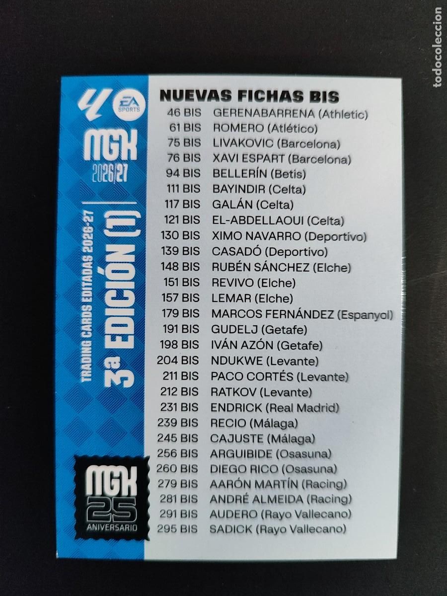 Cromos de f&uacute;tbol: MEGACRACKS 26/27 CARD INDICE 3&ordf; EDICION (1) # PANINI