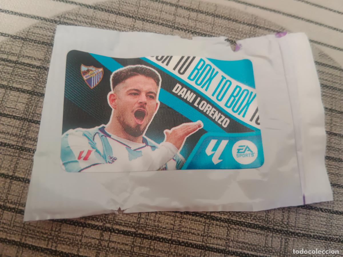 Cromos de f&uacute;tbol: TEMPORADA 2026 2027 26 27 CHICLE BOX TO BOX DANI LORENZO MALAGA ESTE