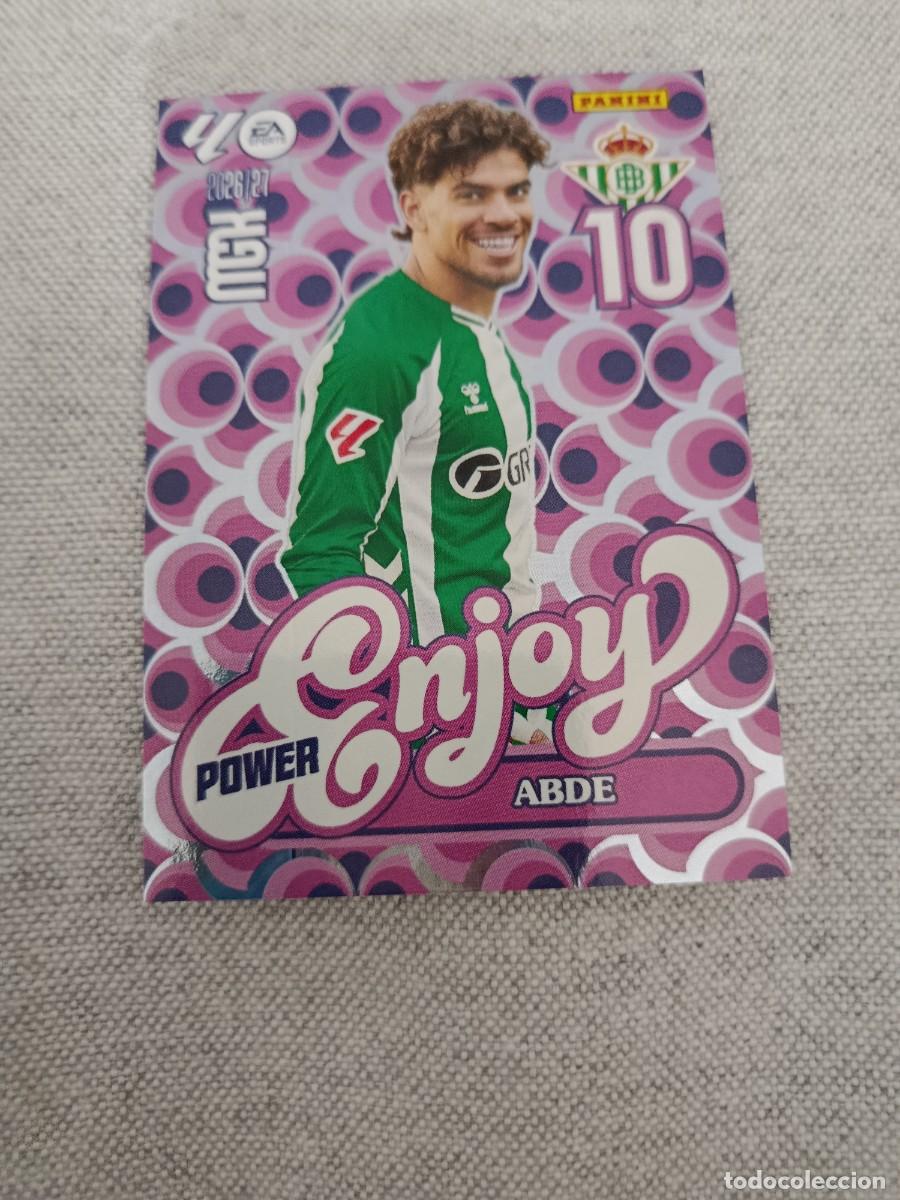 Football Stickers: Megacracks 26/27. 379P- Abde. Real Betis. Enjoy power.