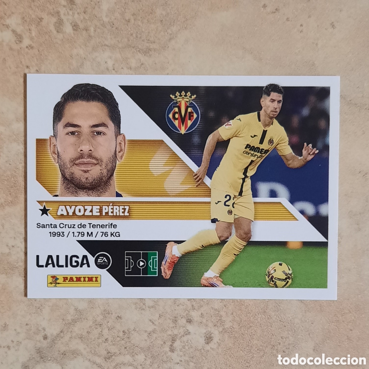 Cromos de f&uacute;tbol: #17 Ayoze n&uacute;mero 17 del Villarreal. Cromo Liga Este 26-27 2026-2027