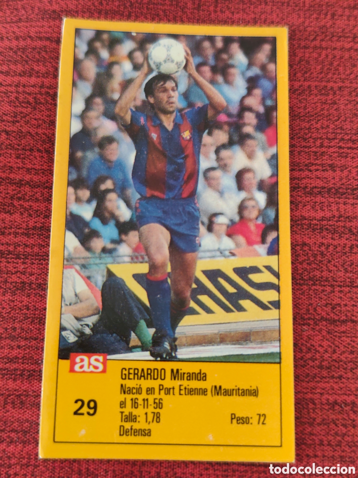 Cartes &agrave; collectionner de Football: 29 GERARDO FC BARCELONA ASES DE LA LIGA 1987 1988 DIARIO AS