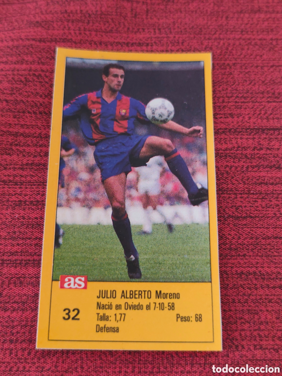 Cromos de f&uacute;tbol: 32 JULIO ALBERTO FC BARCELONA ASES DE LA LIGA 1987 1988 DIARIO AS