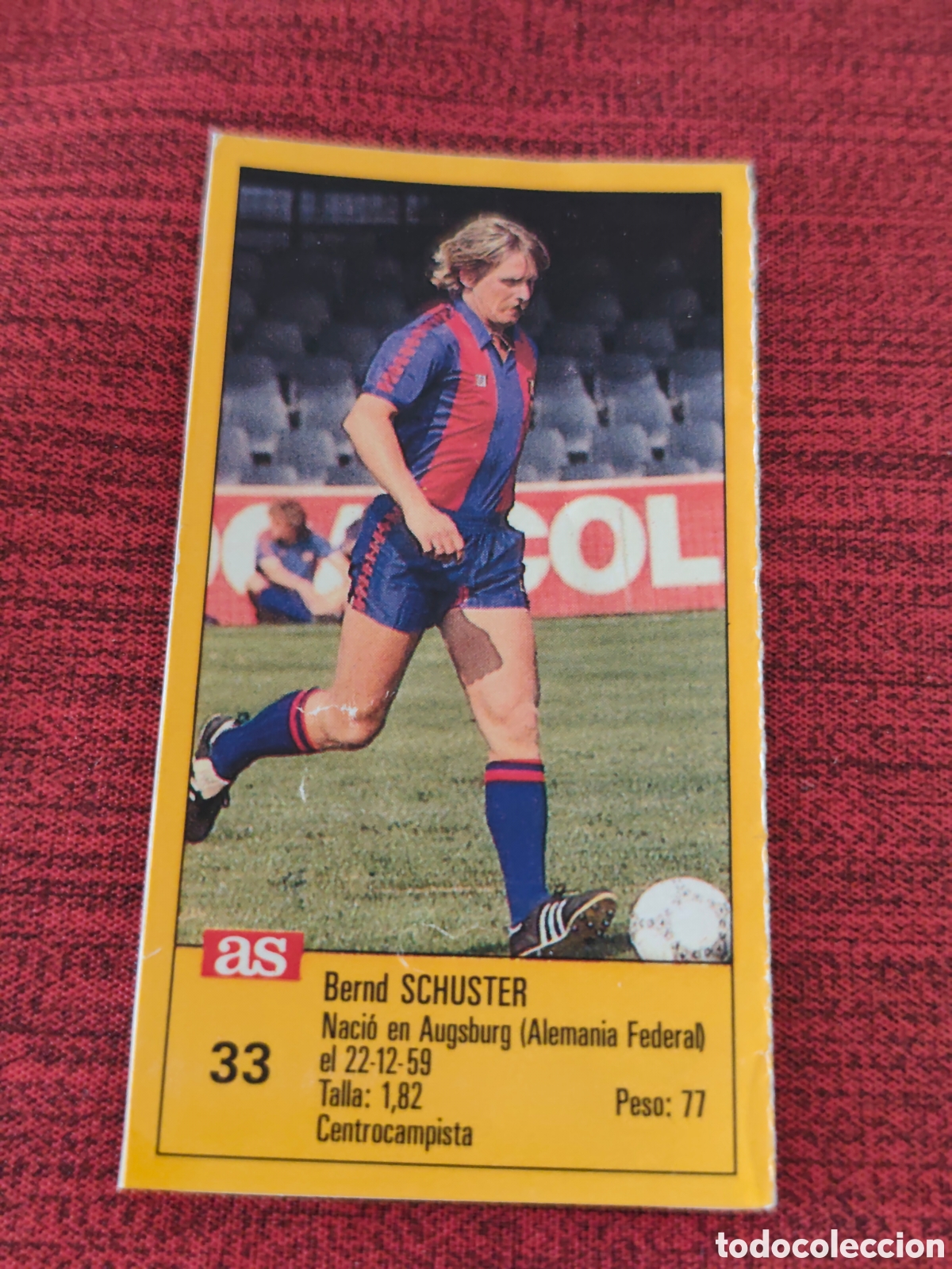 Cromos de f&uacute;tbol: 33 SCHUSTER FC BARCELONA ASES DE LA LIGA 1987 1988 DIARIO AS