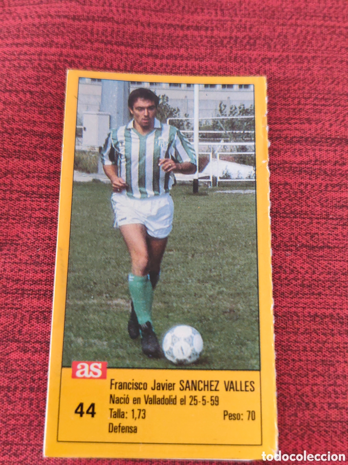 Cromos de f&uacute;tbol: 44 S&Aacute;NCHEZ VALL&Eacute;S REAL BETIS ASES DE LA LIGA 1987 1988 DIARIO AS