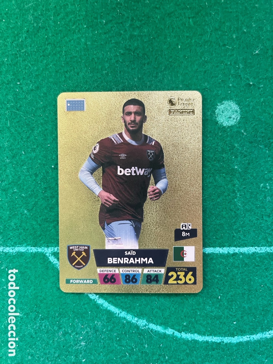 Cromos de f&uacute;tbol: BENRAHMA WEST HAM UNITED WORLD FOOTBALL STARS PREMIER LEAGUE PANINI