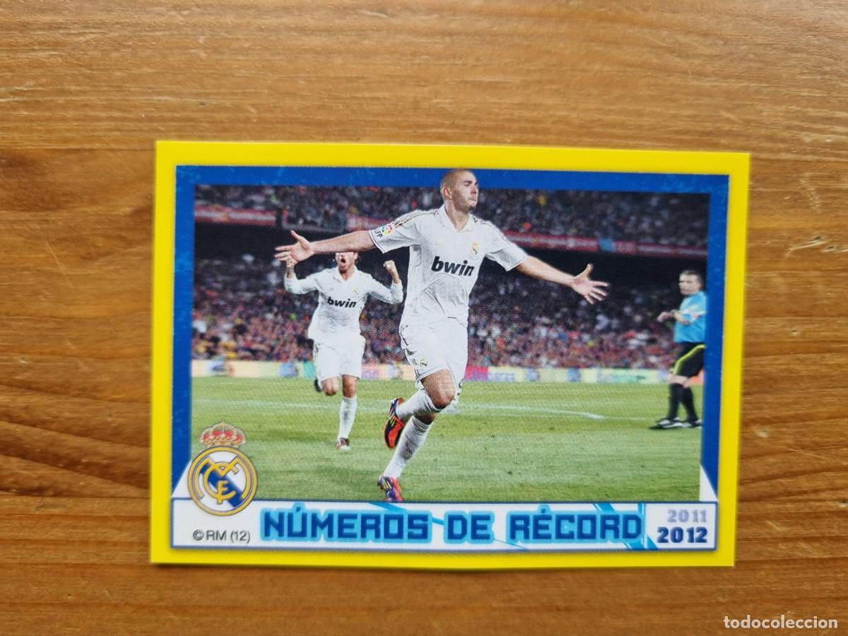 Cromos de f&uacute;tbol: 190 BENZEMA (N&uacute;meros de Record). Real Madrid 2011 2012 11 12 (Panini)