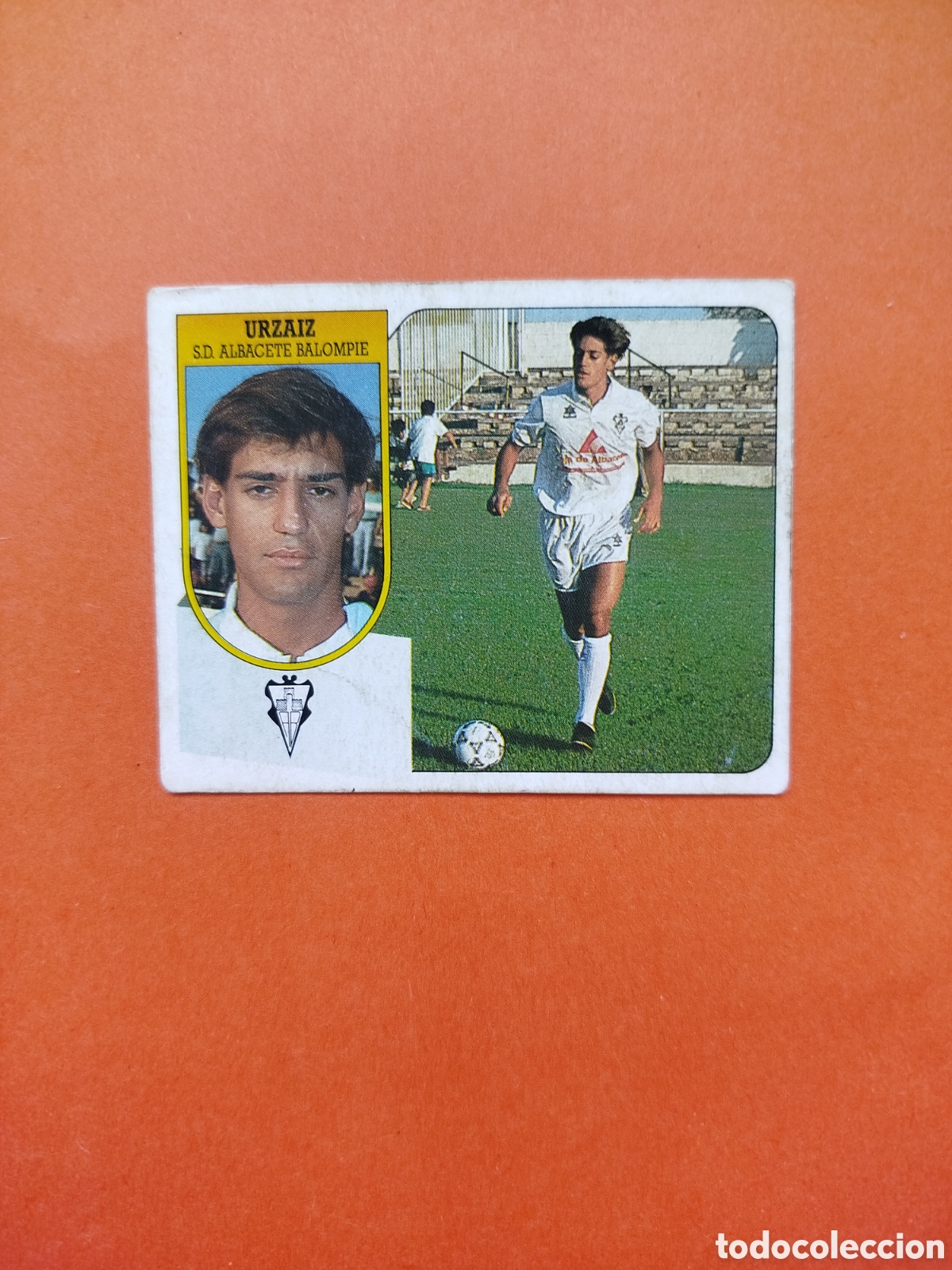 Cromos de f&uacute;tbol: FICHAJE 33 URZAIZ SIN PEGAR ALBACETE LIGA ESTE 91-92 CARTON