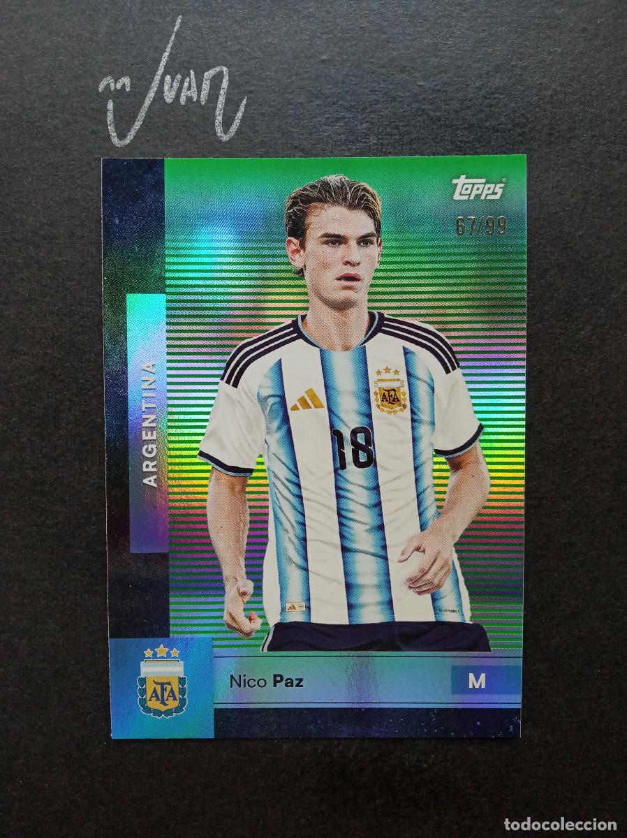 Cromos de f&uacute;tbol: CROMO NICO PAZ ARGENTINA COMO MADRID ⚽TOPPS &reg; TEAM SET 2025 2026 25 26 FIFA MUNDIAL NUMERADO 67/99