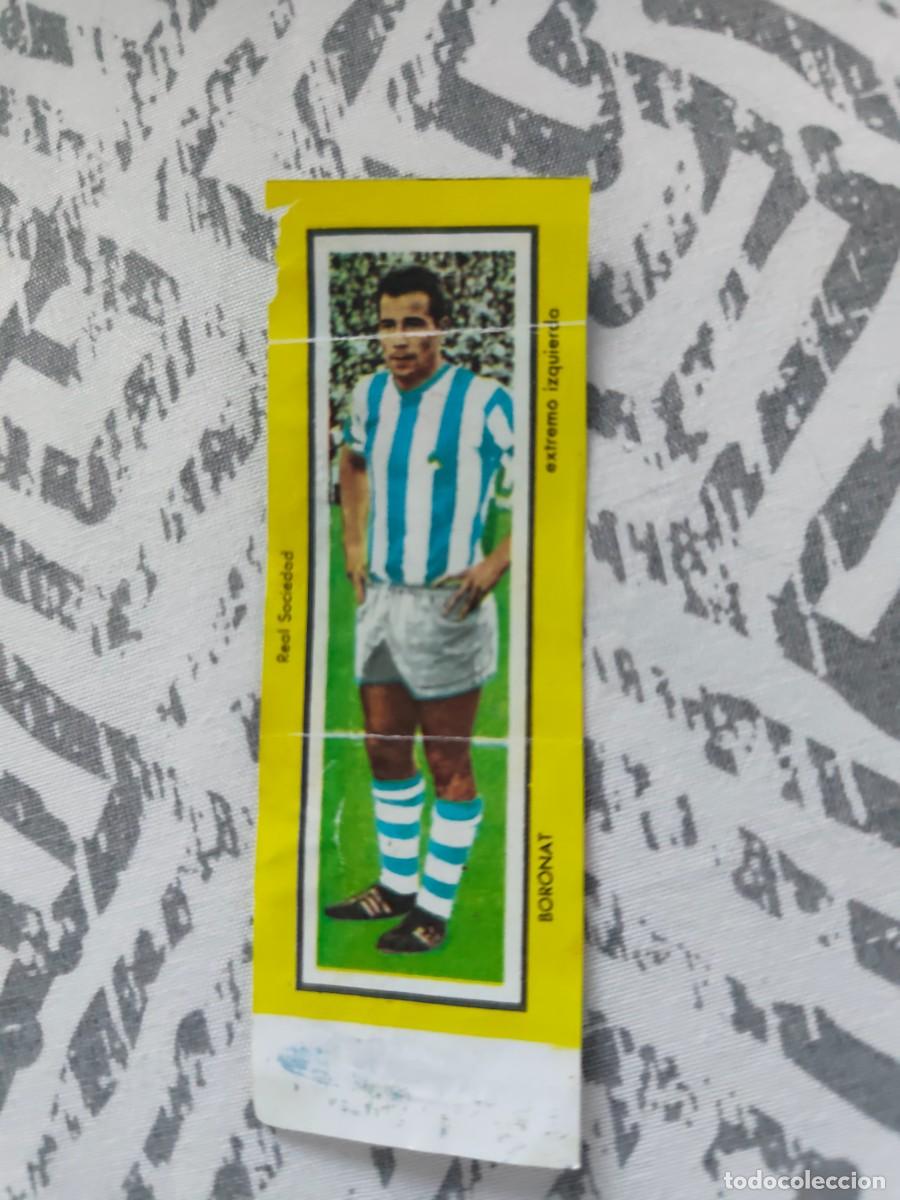 Cromos de f&uacute;tbol: Cromo de f&uacute;tbol de chicles May, el chicle de los campeones. Boronat. Real sociedad