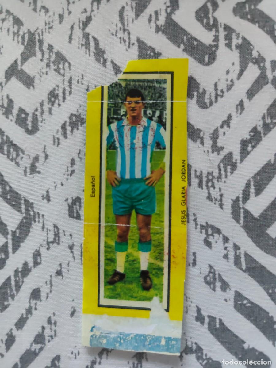 Cromos de f&uacute;tbol: Cromo de f&uacute;tbol de chicles May, el chicle de los campeones. Glaria. Espa&ntilde;ol