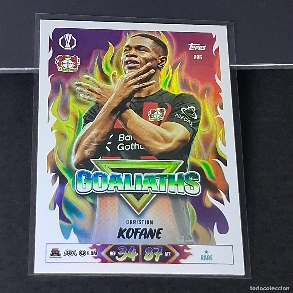 Cromos de f&uacute;tbol: D13 295 CHRISTIAN KOFANE BAYER 04 LEVERKUSEN GOALIATHS MATCH ATTAX 26/27 2026 2027 TOPPS UCC